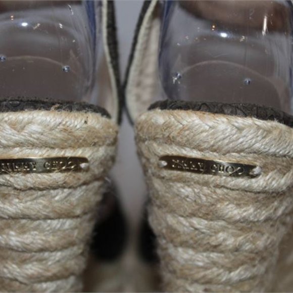 Jimmy Choo Brown Python Embossed Ankle Strap Wedge Shoes (Box & Dustbag) - Picture 7 of 15